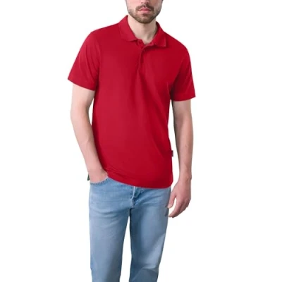 Abbildung von HRM Herren Heavy Performance Polo, rot, Gr. 5XL I Premium Polo Shirt Basic Polohemd bis 60C waschbar Hochwertige &amp; nachhaltige Bekleidung Workwear