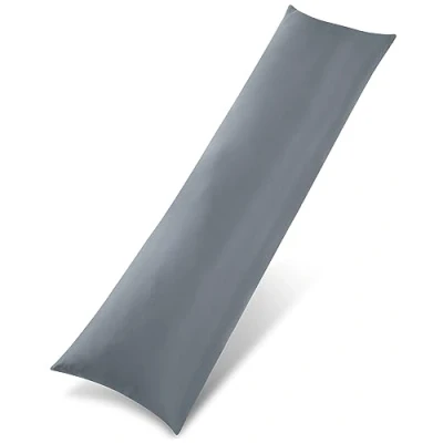 Abbildung von Utopia Bedding Seitenschläferkissen 40 x 145 cm, Ganzkörperkissen, Langes Schwangerschaftskissen zur Unterstützung der Mutterschaft, Körperkissen für Seitenschläfer (Grau)