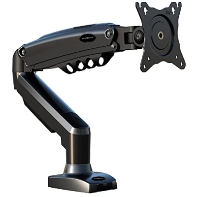 Abbildung von Invision Monitor Halterung für 19 32 Zoll Bildschirme, VESA 75 &amp; 100 mm Einzelarm Ständer Schreibtischklemme, Höhenverstellbar mit Neigungen, Schwenken, Dreht, Erhöhte Tragfähigkeit von 2 9 kg (MX200)