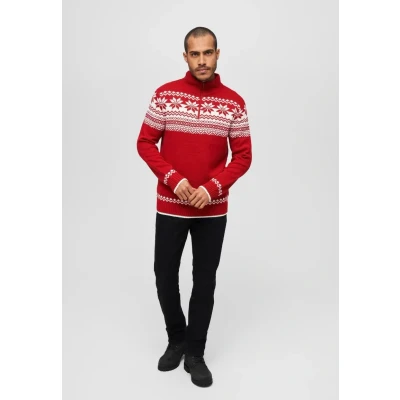 Abbildung von Brandit Troyer Norweger Strickpullover, Herren, Größe: Medium, Red