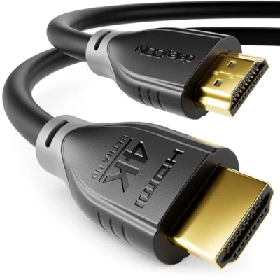 Abbildung von deleyCON HDMI Kabel 1,5m 4K@60Hz 2K@165Hz mit ARC Ethernet UHD HDR 3D High Speed 18Gbps für Soundbar Fernseher Blu Ray Beamer Laptop TV PS4 PS5 Konsole PC Monitor Schwarz Grau