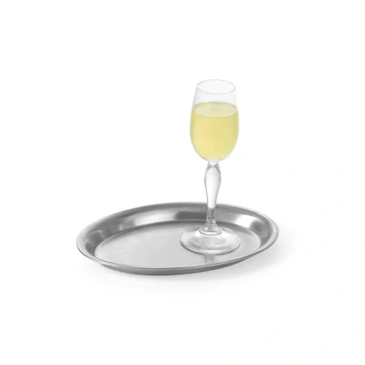 Abbildung von HENDI Kaffeetablett oval 20 x 28,5 22 cm Edelstahl satiniert stapelbar, Kaffeehaustablett