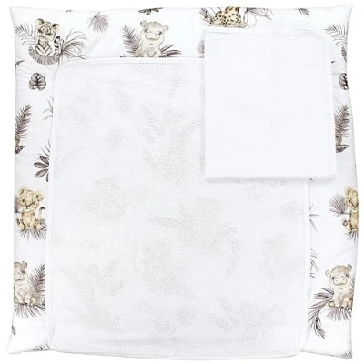 Abbildung von TupTam Baby Wickelauflage inkl. 2 Frotteebezügen ANK019, Farbe: Löwe/Blätter/Beige, Größe: 76 x cm