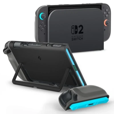 Abbildung von Spigen Nano Pop Hülle Kompatibel mit Nintendo Switch 2 2025 Case Ständer Schwarzer Sesam