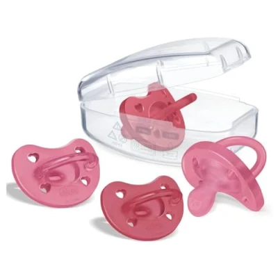 Abbildung von Chicco PhysioForma Soft Sauger aus Silikon für 16 36 Monate, weich und zart, fördert die physiologische Atmung, in Pink, 4Stück