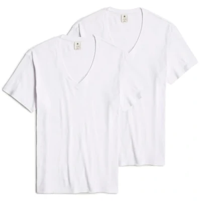 Abbildung von G Star BASE Vneck 2PACK Unterhemd/shirt, Herren, Größe: XXL, White