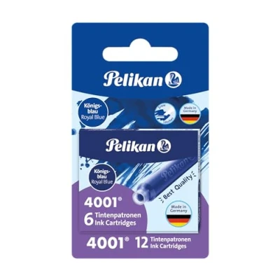 Abbildung von Pelikan 330795 Standard Tintenpatronen 4001, 2 Etuis, Blistervperackung, königsblau