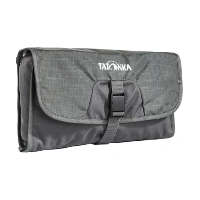 Abbildung von Tatonka Small Travelcare Kulturbeutel Flache Waschtasche zum Aufhängen mit Fächern und Spiegel titan grey 25 x 17 4 cm