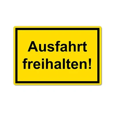 Abbildung von Ausfahrt freihalten Schild 20 x 30 cm aus stabiler PVC Hartschaumplatte 3mm mit UV Schutz von STROBO