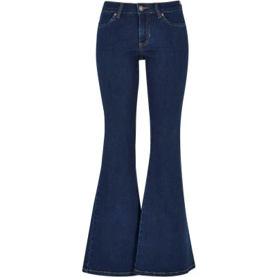 Abbildung von Urban Classics Flared Jeans, Damen, Größe: Medium, Mid indigo washed