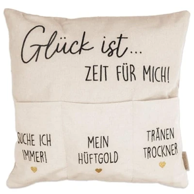 Abbildung von Papierdrachen Taschenkissenbezug praktischer Kissenbezug mit Taschen hochwertige Bestickung Muttertag Geschenkidee in Größe 40x40cm