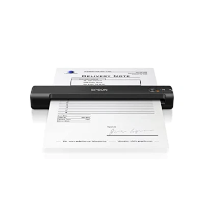 Abbildung von Epson Workforce ES 50, tragbarer A4 Dokumentenscanner mit hoher Scangeschwindigkeit, Scanner für hochauflösende Dokumente, ideal kleine Büros und Home Offices, schwarz