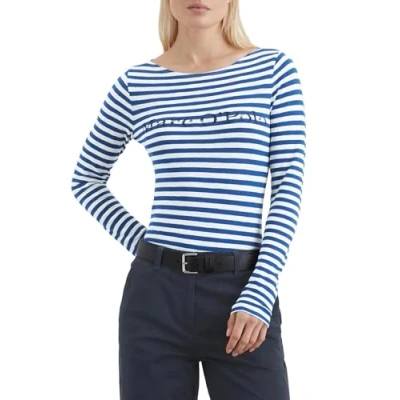 Abbildung von Marc O&#039;Polo Round NECK Langarmshirt, Damen, Größe: XL, Multi shiny blue