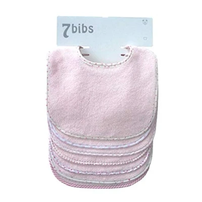 Abbildung von Doppellagige Sabberlätzchen für Babys, Baumwolle, weich, saugfähig, 7 Stück (pink waterproof)