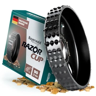 Abbildung von Bayerwald RazorCup Raspelscheibe Ø 90 mm x 22,2 schnelles, seitliches Abschleifen von Holz &amp; Holzwerkstoffen für Winkelschleifer