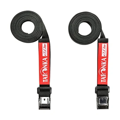 Abbildung von Tatonka Packriemen Easy Strap 18mm / 2m (2 Stück) Zwei Spanngurte mit Metallschließe 1,8 cm breit und 200 lang Zur Volumenregulierung oder zum Befestigen von Ausrüstung