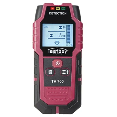 Abbildung von Testboy TV 700 digitaler Wandscanner (praktische Ampelanzeige, kontrastreiches LCD mit Hintergrundbeleuchtung, automatische Kalibrierung), Rot/Schwarz
