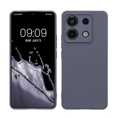 Abbildung von kwmobile Handyhülle kompatibel mit Xiaomi Redmi Note 13 Pro 5G / Poco X6 Hülle Handy Case aus weichem Silikon in Blaugrau