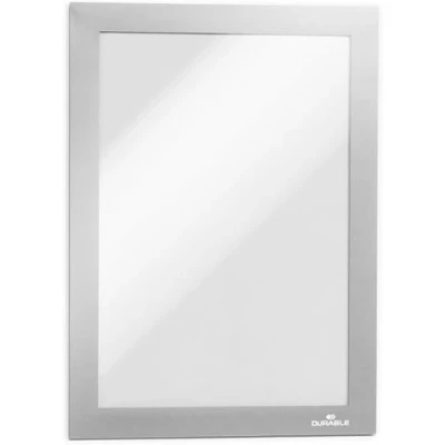 Abbildung von Durable Info Rahmen Duraframe (A5, selbstklebend mit Magnetverschluss) 2 Stück, silber, 487123