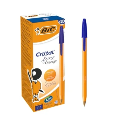 Abbildung von BIC 8099221 Kugelschreiber Orange fine 20 Kulis in Blau Strichstärke 0,35 mm fein Dokumentenecht