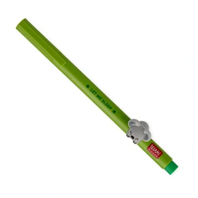 Abbildung von Legami Gelschreiber mit dekorativem Tier, verhindert Abrollen, grüne Tinte, herausnehmbares und rekombinierbares Spitze 0,5 mm, Koala Thema, 1 Stück (1 Stück)