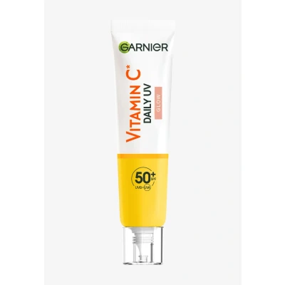 Abbildung von Garnier Vitamin C Sonnenschutzcreme, LSF 50+, Schützt und korriegiert Schäden durch die Sonne, Gleicht den Hautton aus, Für Gesicht &amp; Hals, Vegan, alle Hauttypen, Daily UV Glow, 40 ml