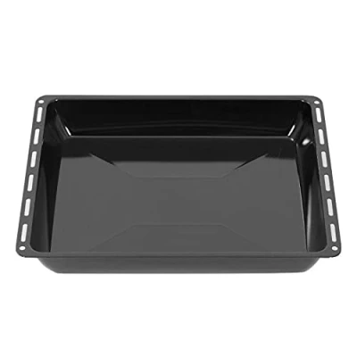 Abbildung von ICQN Backblech 465 x 370 60 mm Tief, Emailliert Fettpfanne für Backofen und Herd, Passend Bosch Siemens Neff Constructa, Kratzfest &amp; Rostfrei, 46,5 37 cm