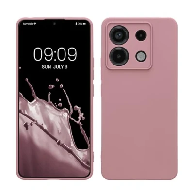 Abbildung von kwmobile Handyhülle kompatibel mit Xiaomi Redmi Note 13 Pro 5G / Poco X6 Hülle Handy Case aus weichem Silikon in Altrosa matt