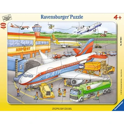 Abbildung von Ravensburger Kinderpuzzle 06700 Kleiner Flugplatz Rahmenpuzzle für Kinder ab 4 Jahren, mit 40 Teilen, Yellow