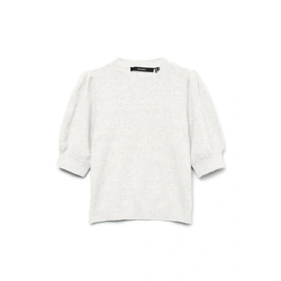 Abbildung von VERO MODA Damen Vmdoffy 2/4 O Neck Pullover Ga Noos Strickpullover, Snow White/Detail:Melange, Small
