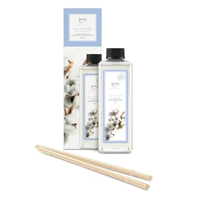 Abbildung von ipuro erfrischender cotton fields Raumduft Refill dezenter Nachfüller mit pudrigen Vanille Noten stilvolle Nachfüllflasche für ein puristisches Dufterlebnis 500 ml