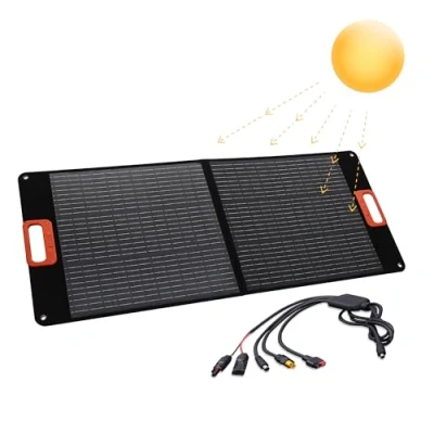 Abbildung von Technaxx Solarpanel Faltbar 100W TX 206 für Outdoor, Camping, Balkon usw, Tragbares monokristallines Solarladegerät alle gängigen Power stations mit USB A/USB C/XT60/DC7909/MC4/Anderson Ausgänge