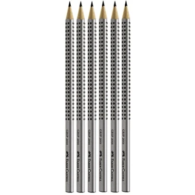 Abbildung von Faber Castell 6er Sparpack Bleistifte GRIP 2001 (silber 2H)