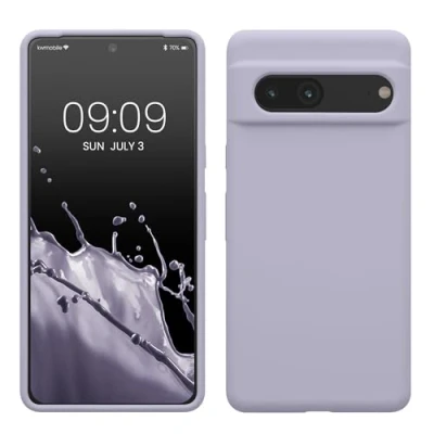 Abbildung von kwmobile Handyhülle für Google Pixel 7 Hülle, Case Hülle Silikon kabelloses Laden Pastell Lavendel