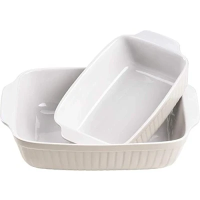 Abbildung von MÄSER 931137 Serie Kitchen Time, Auflaufformen rechteckig im 2er Set, eckige Ofenformen, ideal auch für Lasagne, kratz und schnittfest, Keramik, 33 x 24 8 cm / 25,5 16 7 cm, Grau