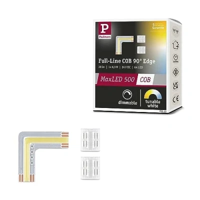 Abbildung von Paulmann 71113 MaxLED 500 LED Strip Full Line COB Ecke 0m 0,35W 1000lm/m 2.133LEDs/m Tunable White Band erweiterbar, Silber, Tunablewhite