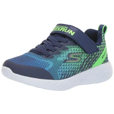 Abbildung von Skechers Jungen Go Run 600 Baxtux Sneaker, Navy Mesh Synthetic Lime Trim, 31 EU