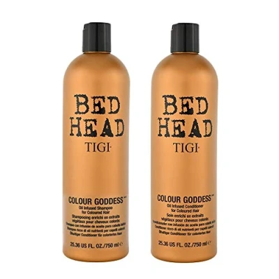 Abbildung von Bed Head by TIGI Colour Goddess Shampoo und Conditioner Set Professionelle Haarpflege für coloriertes Haar, bestehend Nährend feuchtigkeitsspendend 2 x 750 ml