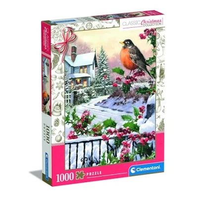 Abbildung von Clementoni Robin and Holly Bushes Puzzle 1000 Teile Erwachsene in 70 x 50 cm Weihnachten von 81501