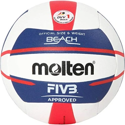 Abbildung von Molten Europe Ball V5B5000 DE Beachvolleyball, Weiß/Blau/Rot, 5