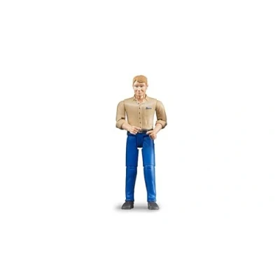 Abbildung von bruder 60006 Mann mit hellem Hauttyp &amp; Blauer Hose 1:16 bworld Spielzeug Figur Bauer Landwirt Bauernhof Mensch