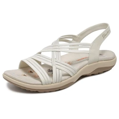 Abbildung von Skechers Damen Reggae Slim Simply Stretch Sportsandale, Weiss/opulenter Garten, 41 EU