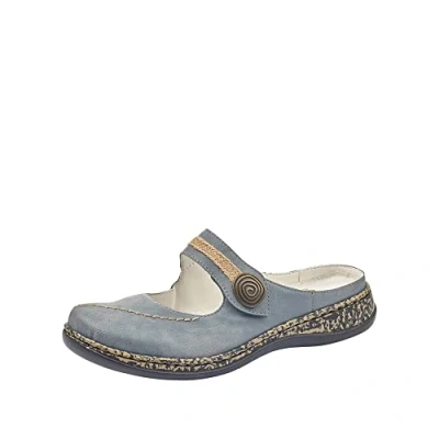 Abbildung von Rieker Damen 46391 Clogs, Blau Jeans 14, 41 EU