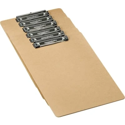 Abbildung von Amazon Basics Hartplatten Klemmbrett 6er Packung, Braun