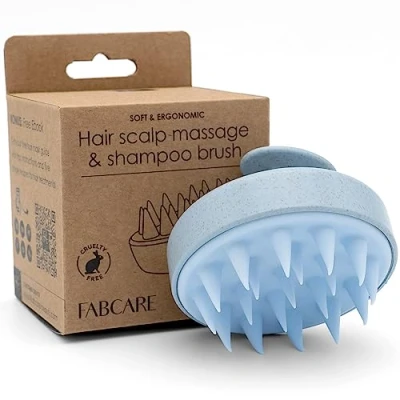 Abbildung von FABCARE Kopfhaut Massagebürste Kopfmassage &amp; Haarwachstum für alle Haartypen Weizenstroh Silikon Peeling Nasses Trockenes Haar Blutzirkulation, Behandlung Trockener