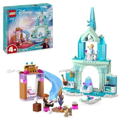 Abbildung von Lego Disney Frozen Elsas Eispalast, Eiskönigin Schloss Spielzeug mit Prinzessin ELSA und Anna Puppen, Plus 2 Tierfiguren, tolles Geschenk für 4 jährige Mädchen Jungen 43238