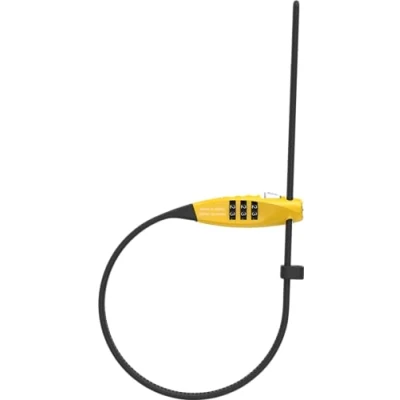 Abbildung von ABUS Kabelschloss Combiflex TravelGuard Schloss zur Sicherung von Helm, Kinderwagen, Skiern und Gepäck 45 cm Kabellänge mit Zahlencode gelb