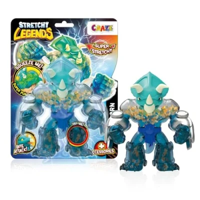 Abbildung von CRAZE Legends Stretchy Battlehorn Elastische Actionfiguren für Kinder, Dehnbare Superhelden Figuren zu Sammeln mit Schleimfüllung