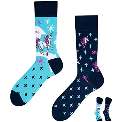 Abbildung von TODO Colours Lustige Socken mit Motiv Mehrfarbige, Bunte, Verrückte für die Lebensfreude (Einhorn, numeric_43)