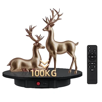 Abbildung von Mcbazel 360 Drehteller elektrisch 42 cm Professionelle Fotografie Platine 100 kg Drehplatte Motor Automatik Display Grad drehbar für Video/Schmuck/Uhren Schwarz